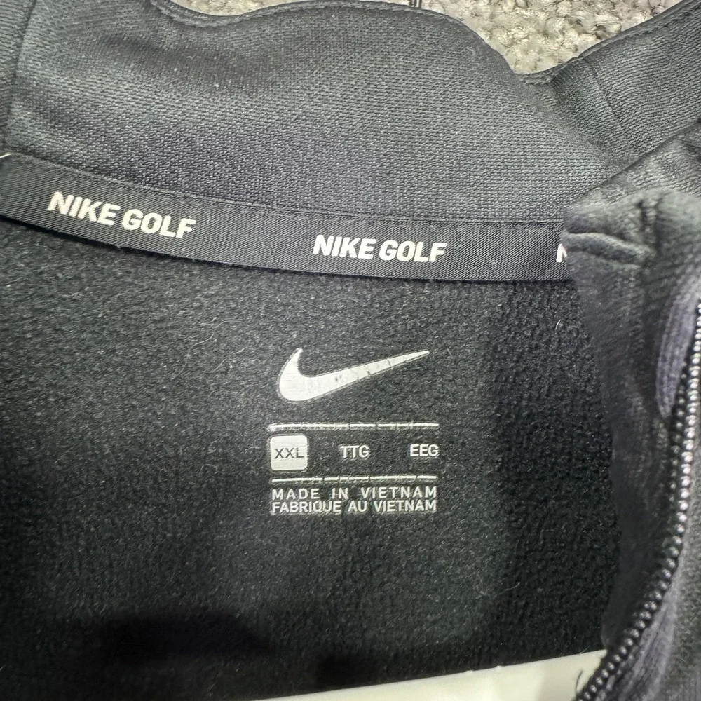 Nike Golf Sweatshirt Mens 2XL Gray Black 1/4 Zip Fleece Pullover Golf Casual